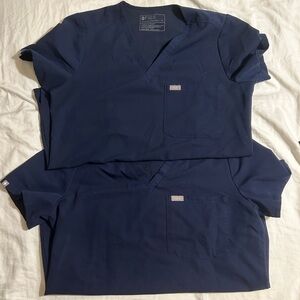 Figs Womens Navy tops TWO PAIRS